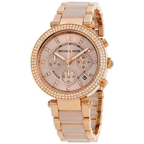 michael kors rose gold and silver watch womens|Michael Kors Watch mk5896.